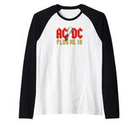 AC/DC Plug Me in Guitar Neck Logo Raglan Baseball Tee
