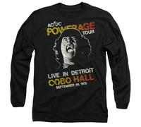 AC/DC Powerage Tour Mens Long Sleeve T Shirt, Black, L