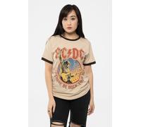 AC/DC Ringer T-Shirt Let There Be Rock Tour '77 Eco Unisex Sand XL Official