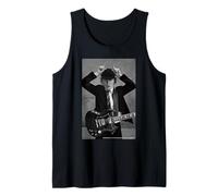 AC DC Rock Icon Black and White Guitar Pose Tank Top