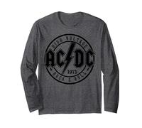 AC/DC - Rock & Roll Long Sleeve T-Shirt, Adult Unisex, Dark Heather Grey, Small