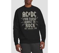 AC/DC Salute Crew Sweatshirt, Black | Size: Large AC/DC Black L