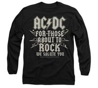 AC/DC Salute Mens Long Sleeve T Shirt, Black, Small