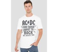 AC/DC Salute Unisex T-Shirt, White | Size: Medium AC/DC White M