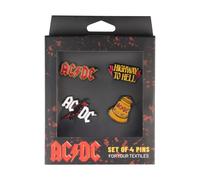 Grupo Erik Set Of 4 Enamel Pins - AC/DC Merchandise Official | Cute Pin Badges, Bag Pins | ACDC Gifts Under 15 Pounds, Music Gifts For Men