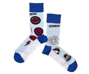 AC/DC Socks Icons Band Logo Official Mens Blue (UK Size 7-11) One Size