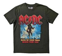 AC/DC T Shirt Blow Up Your Video Band Logo Official Unisex Green XXL