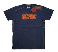 AC/DC T Shirt Classic Band Logo new Official Unisex Navy Blue Snow Wash