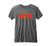 AC/DC T Shirt Classic Red Band Logo new Official Unisex Charcoal Grey Burnout