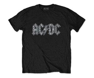 AC/DC T-Shirt Diamante Classic Band Logo New Official Unisex Black