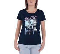 AC/DC T Shirt Dirty Deeds Vintage Logo new Official Womens Skinny Fit Navy Blue