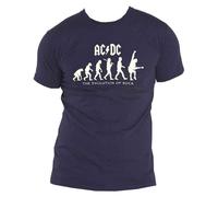 AC/DC T Shirt Evolution of Rock Band Logo new Official Unisex Navy Blue