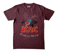 AC/DC T Shirt Fly On The Wall Tour Official Mens Maroon Red XL