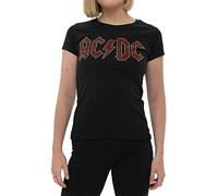 AC/DC Ladies T-Shirt: Full Colour Logo (Diamante) (Medium)
