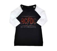 AC/DC T Shirt Hell Aint A Bad Place Official Black Raglan 3/4 Sleeve Womens