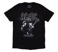 AC/DC T Shirt PWRD UP B&W Photo EU Tour 24 Official Licensed Mens Black