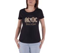 AC/DC T Shirt Rock or Bust Band Logo new Official Womens Skinny Fit Black