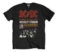 AC/DC T Shirt Wembey 1979 Live Band Logo Official Eco Unisex Black L