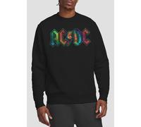 AC/DC Tie Dye Logo Crew Sweatshirt, Black | Size: 2XL AC/DC Black 2XL