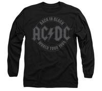 AC/DC Tour Emblem Mens Long Sleeve T Shirt, Black, L