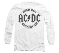 AC/DC Tour Emblem Mens Long Sleeve T Shirt, White, Small