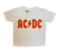 AC/DC Kids T-Shirt with Red Logo Heather Grey (9-10yrs)