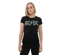 ACDC Women's AC/DC Rhinestone T-Shirt, Black (Black Black), 8 (Manufacturer Size: Small)