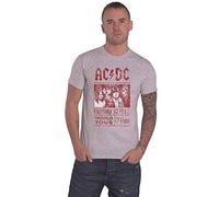 ACDC Men's AC/DC Highway to Hell World Tour 1979/1980 with Back Printing T-Shirt, Grey (Grey Grey), Large (Manufacturer Size:Large)