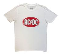 AC/DC T Shirt Oval Vintage Band Logo new Official Unisex White