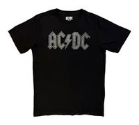 AC/DC T Shirt Diamante Classic Band Logo Official Unisex Black L