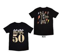 AC/DC Bolt Array 50th Anniversary Mens Black T-Shirt