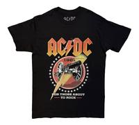 AC/DC T Shirt for Those About to Rock 81 Band Logo Official Mens Black XL