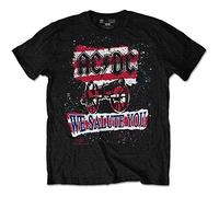 (XXL, Black) AC/DC We Salute You Stripe T Shirt