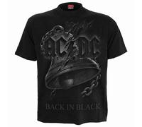 AC/DC - Back in Black Torn - Front Print T-Shirt Black - XXL