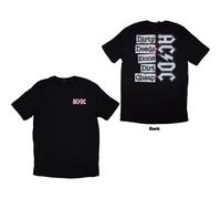AC/DC Unisex T-Shirt: Mini Logo / Dirty Deeds (Back Print) (Large)