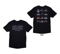 AC/DC Unisex T-Shirt: History Logo (Back Print) (X-Large)