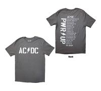 AC/DC Unisex T-Shirt: Logo PWR-UP EU Tour '24 (Back Print & Ex-Tour) (XX-Large)