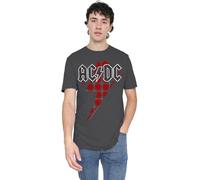 AC/DC Plaid Bolt-Adult Heather, Black, Large