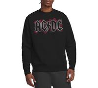 AC/DC Men's Roses Logo Crew Sweatshirt, Black | Size: 2XL AC/DC Black 2XL