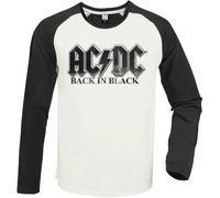 AC/DC Unisex Baseball Jersey Back In Black Vintage White/Charcoal (2XL)