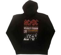 AC/DC Hoodie Wembley 1979 Band Logo new Official Mens Black Pullover S