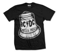 AC/DC T Shirt Hells Bells Classic Distressed Band Logo Official Unisex New Black