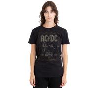 AC/DC Women's ACDC Rock Label Ladies T Shirt, Black, S