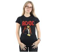 AC/DC Women's Angus Highway To Hell Cotton T-Shirt in Black | Size: XL AC/DC Black XL