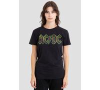 AC/DC Women's Checkerboard Gradient Logo T-Shirt, Black | Size: Large AC/DC Black L