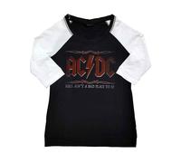 AC/DC Women's Hell Ain´t A Bad Place Raglan T-Shirt in Black | Size: XS AC/DC Black XS