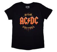 AC/DC Women's High Voltage RNR T-Shirt in Black | Size: 2XL AC/DC Black 2XL