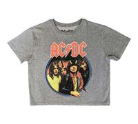 AC/DC Women's Highway To Hell Crop Top in Grey | Size: Medium AC/DC Grey M
