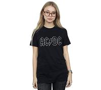 AC/DC Women's Jagged Logo Boyfriend Fit T-Shirt Black Medium