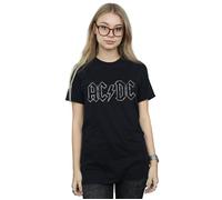AC/DC Women's Jagged Logo Cotton Boyfriend T-Shirt in Black | Size: Small AC/DC Black S